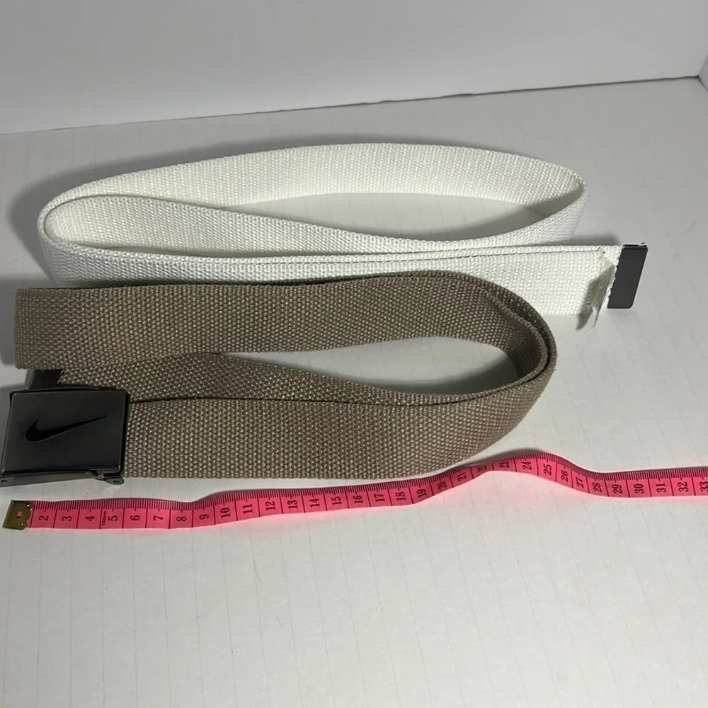 Bundle fabric Nike belts white and tan